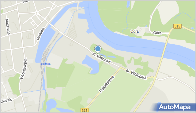 Nowa Sól, Aleja Wolności, mapa Nowa Sól