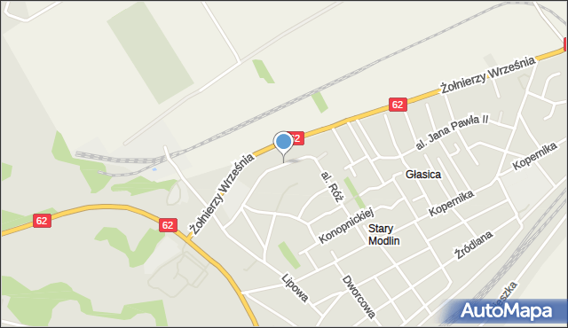 Nowy Dwór Mazowiecki, Aleja Róż, mapa Nowy Dwór Mazowiecki