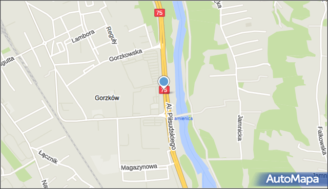 Nowy Sącz, Aleje Piłsudskiego Józefa, marsz., mapa Nowego Sącza