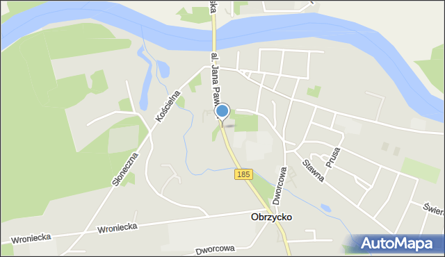 Obrzycko, Aleja Jana Pawła II, mapa Obrzycko