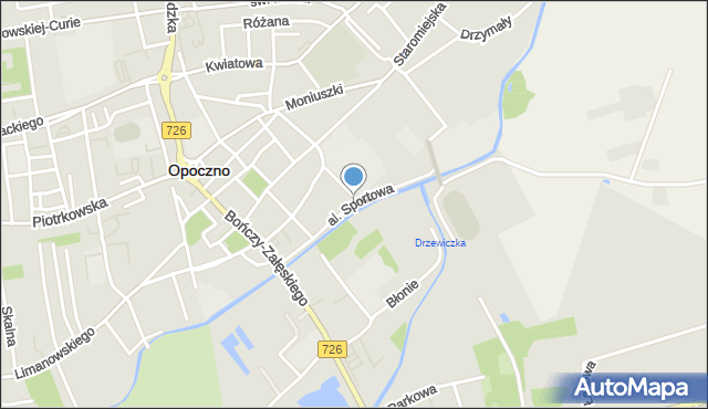 Opoczno, Aleja Sportowa, mapa Opoczno
