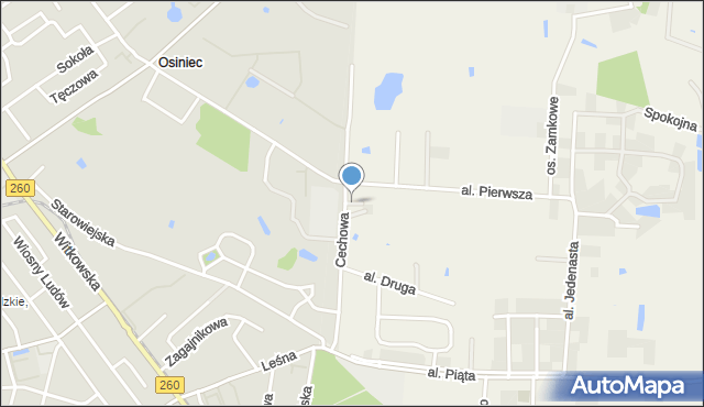 Osiniec gmina Gniezno, Aleja Czternasta, mapa Osiniec gmina Gniezno