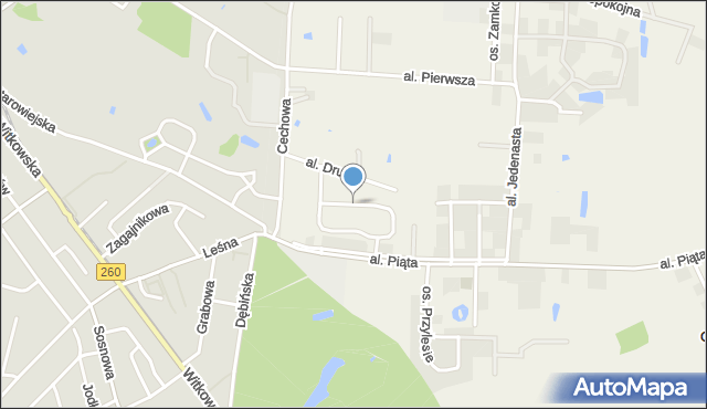 Osiniec gmina Gniezno, Aleja Trzecia, mapa Osiniec gmina Gniezno