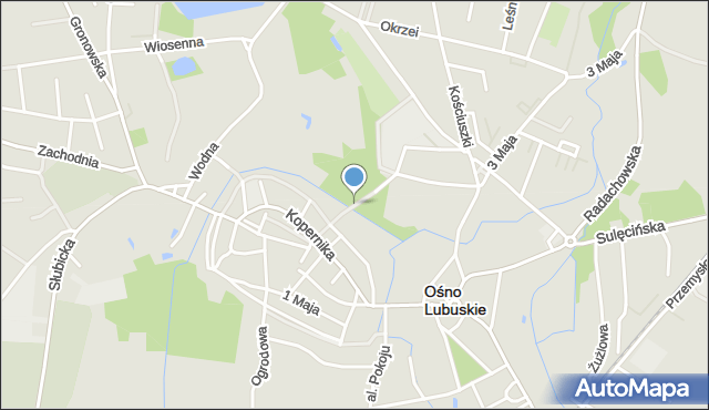 Ośno Lubuskie, Aleja Basztowa, mapa Ośno Lubuskie
