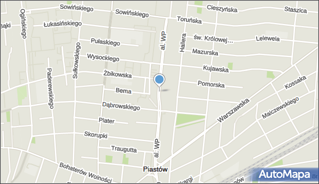 Piastów powiat pruszkowski, Aleja Wojska Polskiego, mapa Piastów powiat pruszkowski