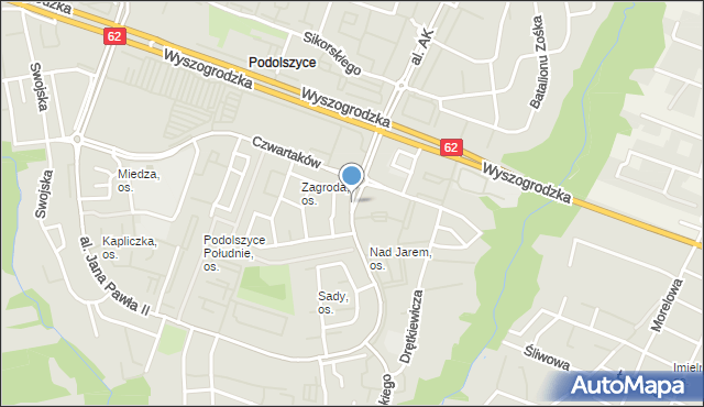 Płock, Aleja Jana Pawła II, mapa Płock