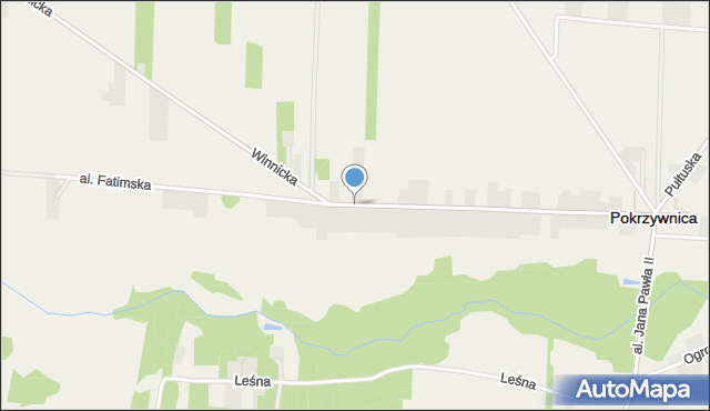 Pokrzywnica powiat pułtuski, Aleja Fatimska, mapa Pokrzywnica powiat pułtuski