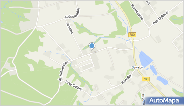 Poręba Żegoty, Aleje Belwender, mapa Poręba Żegoty