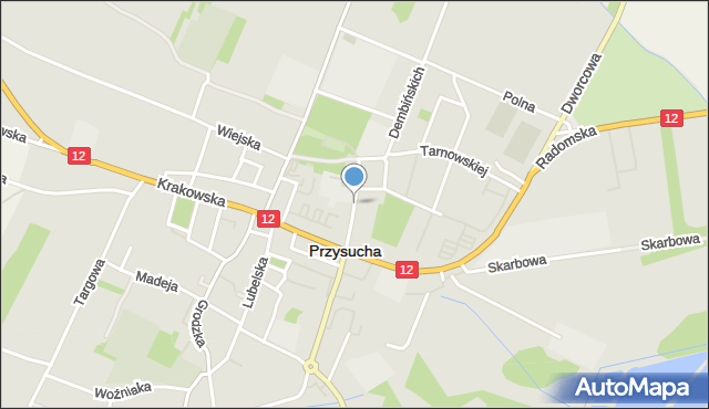 Przysucha, Aleja Jana Pawła II, mapa Przysucha