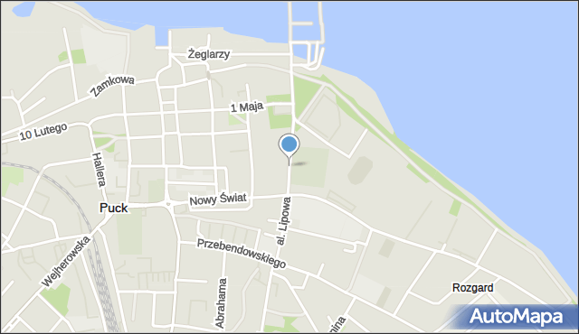 Puck, Aleja Lipowa, mapa Puck