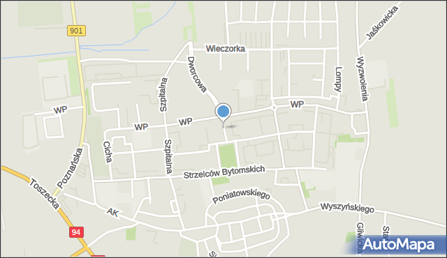 Pyskowice powiat gliwicki, Aleja 1 Maja, mapa Pyskowice powiat gliwicki