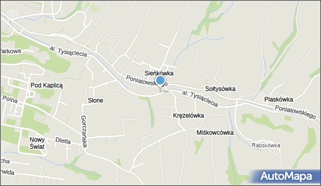 Rabka-Zdrój, Aleja Tysiąclecia, mapa Rabka-Zdrój