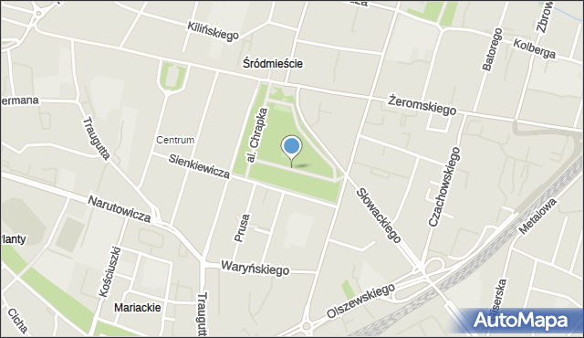 Radom, Aleja Paździora Kazimierza, mapa Radomia