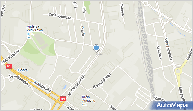 Rzeszów, Aleja Okulickiego Leopolda, gen., mapa Rzeszów
