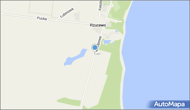 Rzucewo, Aleja Lipowa, mapa Rzucewo