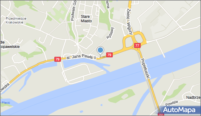 Sandomierz, Aleja Jana Pawła II, mapa Sandomierza