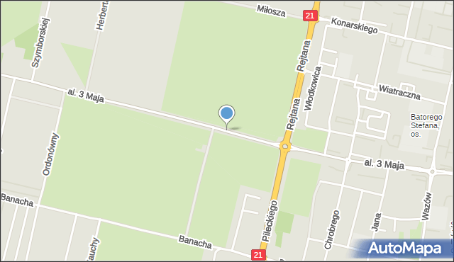 Słupsk, Aleja 3 Maja, mapa Słupska