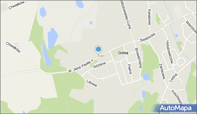 Sobótka powiat wrocławski, Aleja Jana Pawła II, mapa Sobótka powiat wrocławski