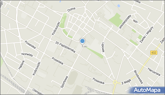 Środa Wielkopolska, Aleja Średzkich Olimpijczyków, mapa Środa Wielkopolska