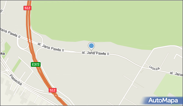 Świdnik, Aleja Jana Pawła II, mapa Świdnika
