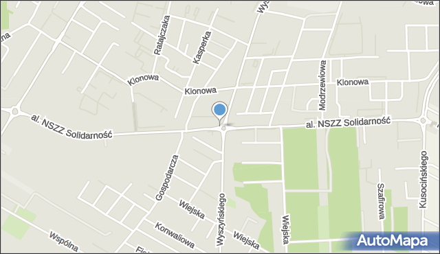 Świdnik, Aleja NSZZ Solidarność, mapa Świdnika