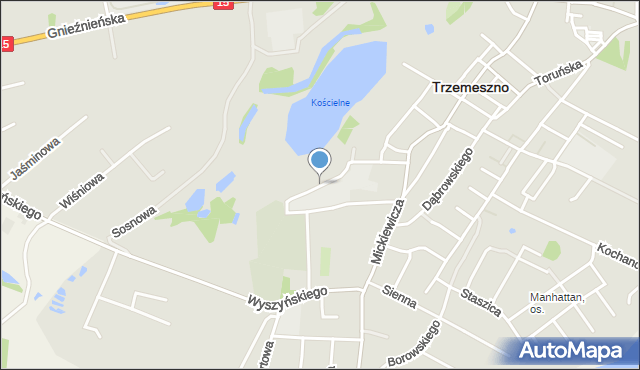 Trzemeszno powiat gnieźnieński, Aleja Kowalskiego Marcelego, ks., mapa Trzemeszno powiat gnieźnieński
