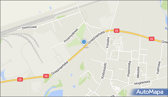 Trzemeszno powiat gnieźnieński, Aleja Szymańskiego Jarosława Kazimierza, mapa Trzemeszno powiat gnieźnieński