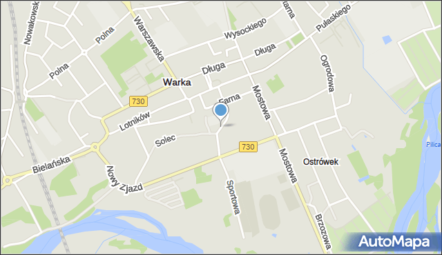 Warka, Aleja PTTK, mapa Warka
