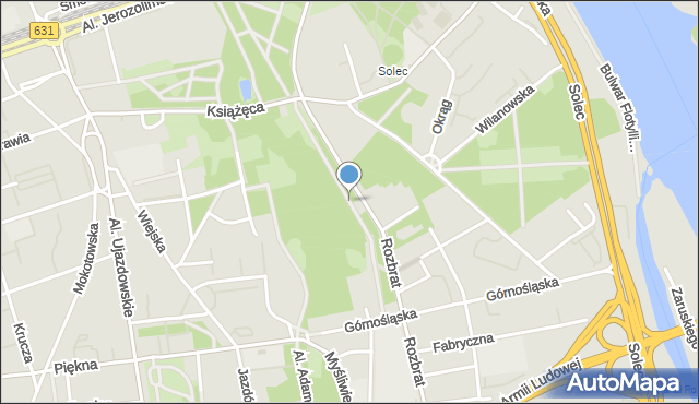 Warszawa, Aleja Bobkowskiego Andrzeja, mapa Warszawy