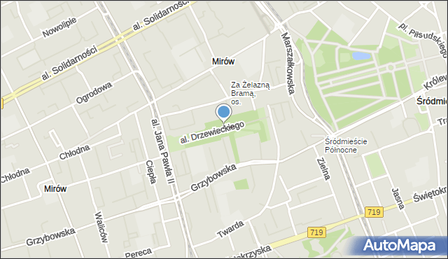 Warszawa, Aleja Drzewieckiego Piotra, mapa Warszawy