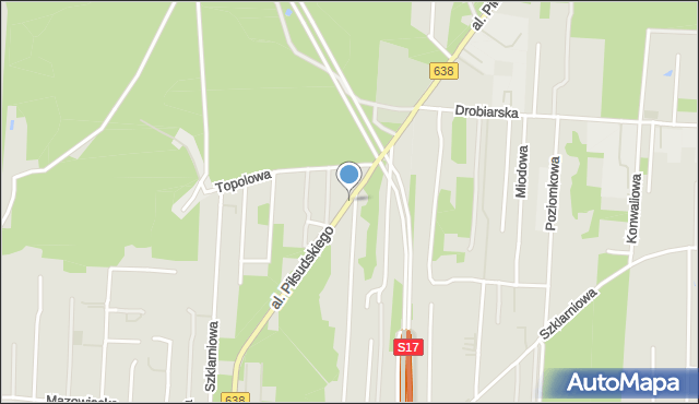 Warszawa, Aleja Piłsudskiego Józefa, marsz., mapa Warszawy