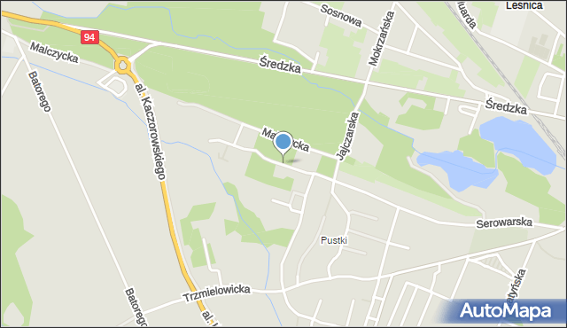 Wrocław, Aleja Platanowa, mapa Wrocławia