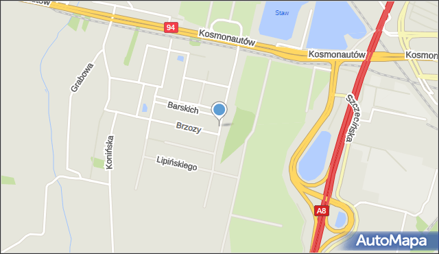 Wrocław, Aleja Architektów, mapa Wrocławia