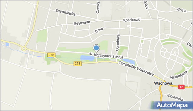 Wschowa, Aleja Konstytucji 3 Maja, mapa Wschowa