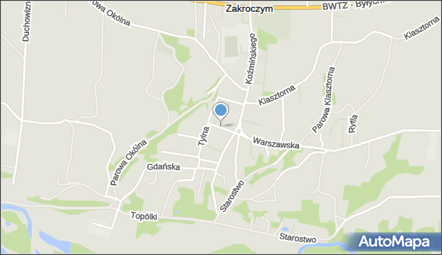 Zakroczym, Aleja Spółdzielni, mapa Zakroczym