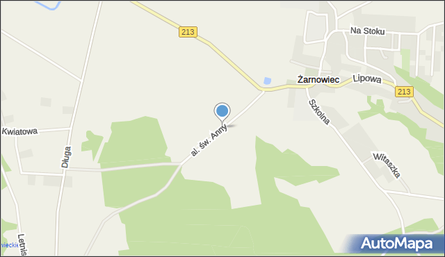 Żarnowiec gmina Krokowa, Aleja św. Anny, mapa Żarnowiec gmina Krokowa