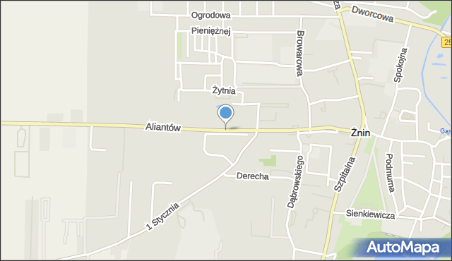 Żnin, Aliantów, mapa Żnin