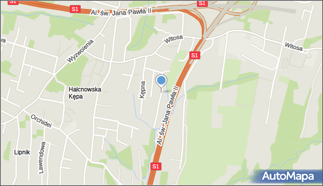 Bielsko-Biała, Ametystowa, mapa Bielsko-Białej