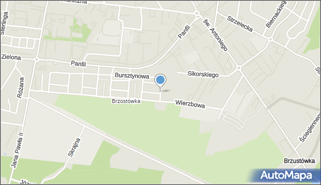 Tomaszów Mazowiecki, Ametystowa, mapa Tomaszów Mazowiecki