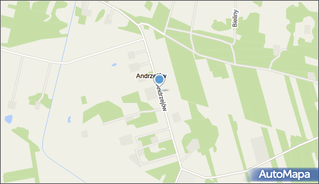 Andrzejów gmina Brochów, Andrzejów, mapa Andrzejów gmina Brochów
