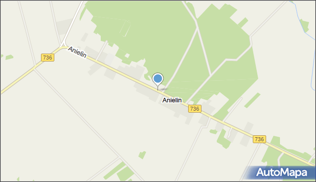 Anielin gmina Magnuszew, Anielin, mapa Anielin gmina Magnuszew