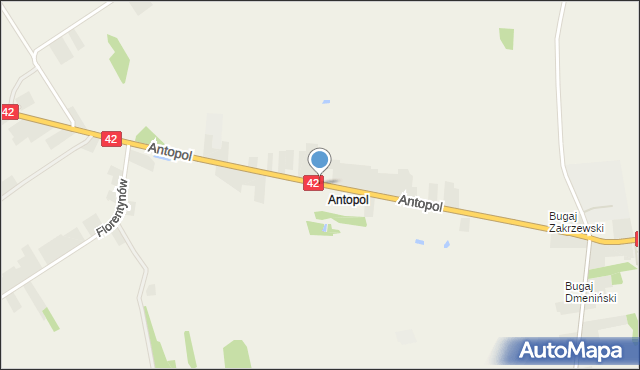 Antopol gmina Kodrąb, Antopol, mapa Antopol gmina Kodrąb