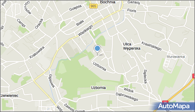 Bochnia, Andrusikiewicza Jana Kantego, mapa Bochni