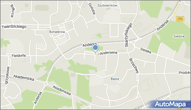 Bydgoszcz, Andersena Jana Christiana, mapa Bydgoszczy