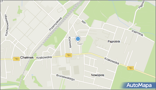 Chełmek powiat oświęcimski, Andersa Władysława, gen., mapa Chełmek powiat oświęcimski