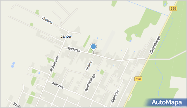 Janów gmina Stare Babice, Andersa Władysława, gen., mapa Janów gmina Stare Babice