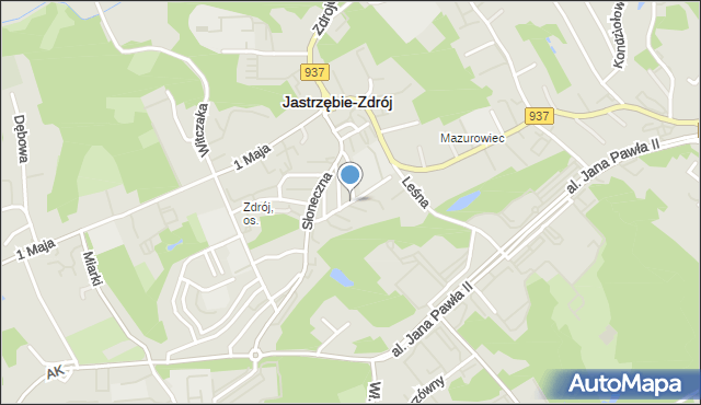 Jastrzębie-Zdrój, Andersa Władysława, gen., mapa Jastrzębie-Zdrój