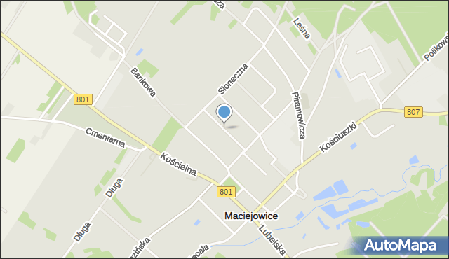Maciejowice powiat garwoliński, Antoniaka Lucjana, ks., mapa Maciejowice powiat garwoliński