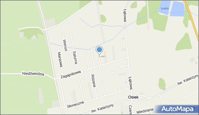 Osiek gmina Lubin, Andromedy, mapa Osiek gmina Lubin