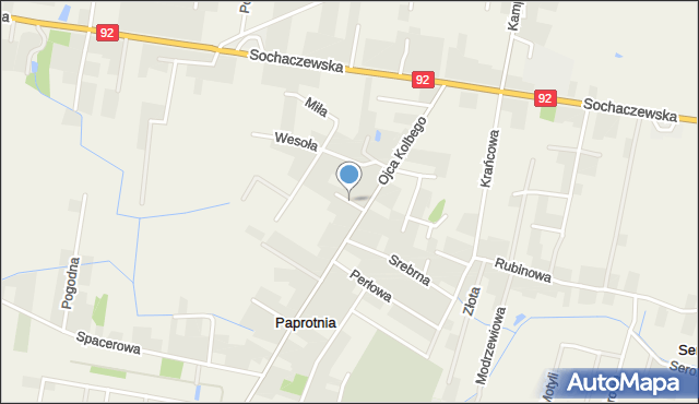 Paprotnia gmina Teresin, Andersa Władysława, gen., mapa Paprotnia gmina Teresin